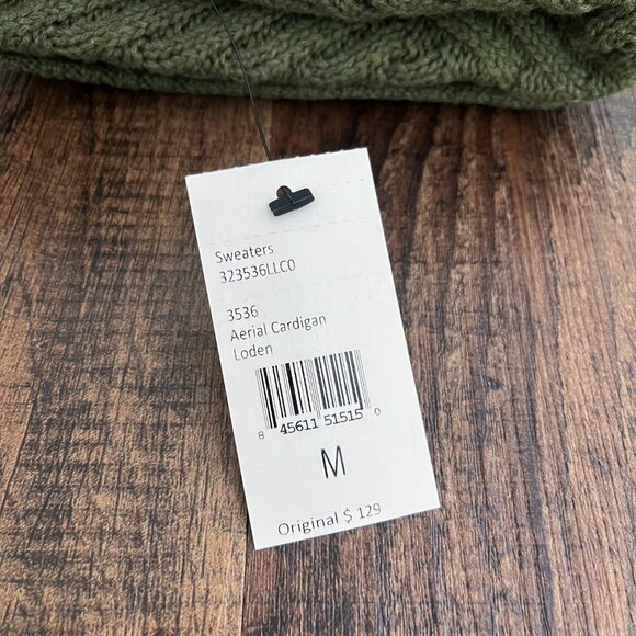 Cabi Aerial Cardigan Thick Chunky Knit Button Front Long Size Medium Olive Green - Picture 11 of 16